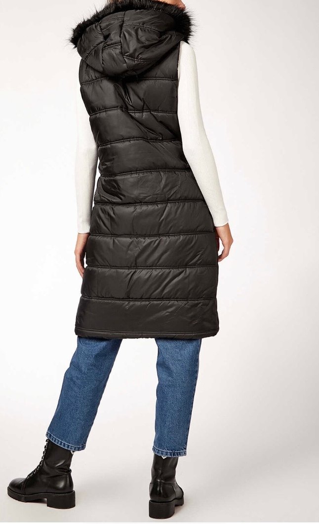 Kemerli Siyah Midi Kadın Şişme Yelek - Görsel 4