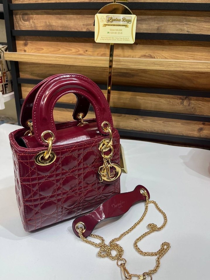Bordo Zincir Detaylı Kadın Deri Çanta - Görsel 2