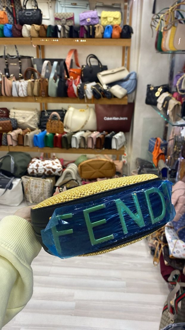 Sarı Örgü Kadın Bohem Çanta - Görsel 2