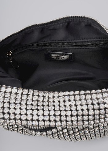 Gri Zincir Detaylı Puantiyeli Kadın Çanta - Görsel 3