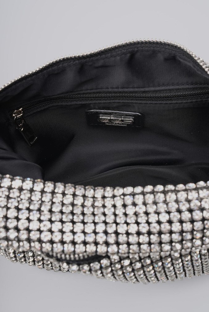 Gri Zincir Detaylı Puantiyeli Kadın Çanta - Görsel 3