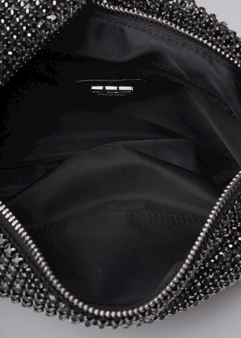 Zincir Detaylı Siyah Metal Kadın Çanta - Görsel 2