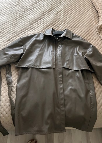 MANUKA Düğmeli Vizon Deri Kadın Ceket - Görsel 2