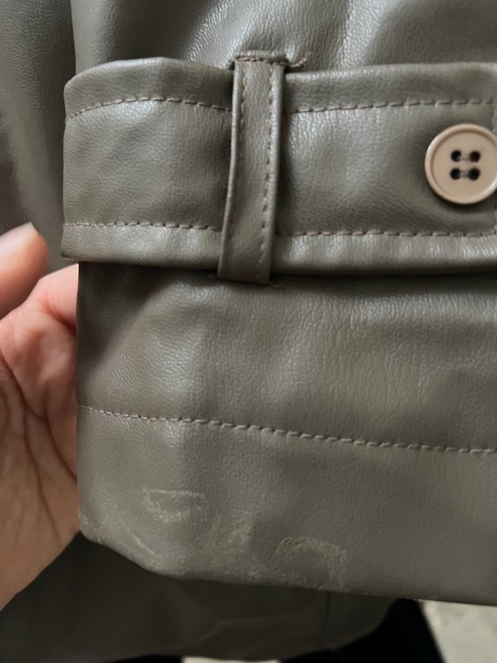 MANUKA Düğmeli Vizon Deri Kadın Ceket - Görsel 4