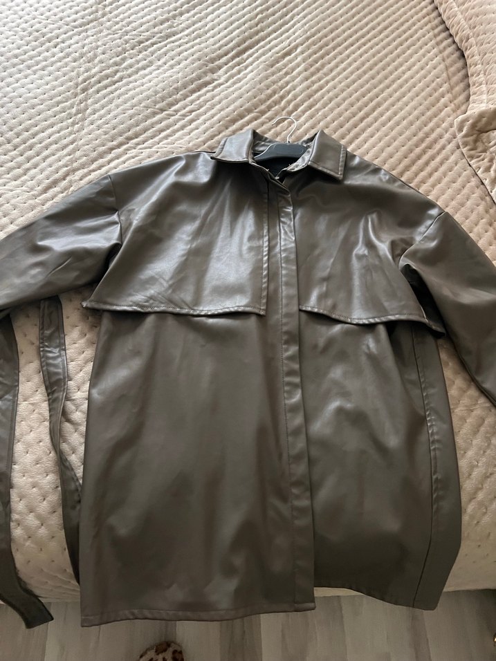 MANUKA Düğmeli Vizon Deri Kadın Ceket - Görsel 2