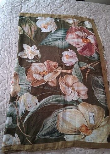 FRESH SCARFS RAMİ ŞAL Koyu Haki Renkli Drapeli İpek Şal - Görsel 5