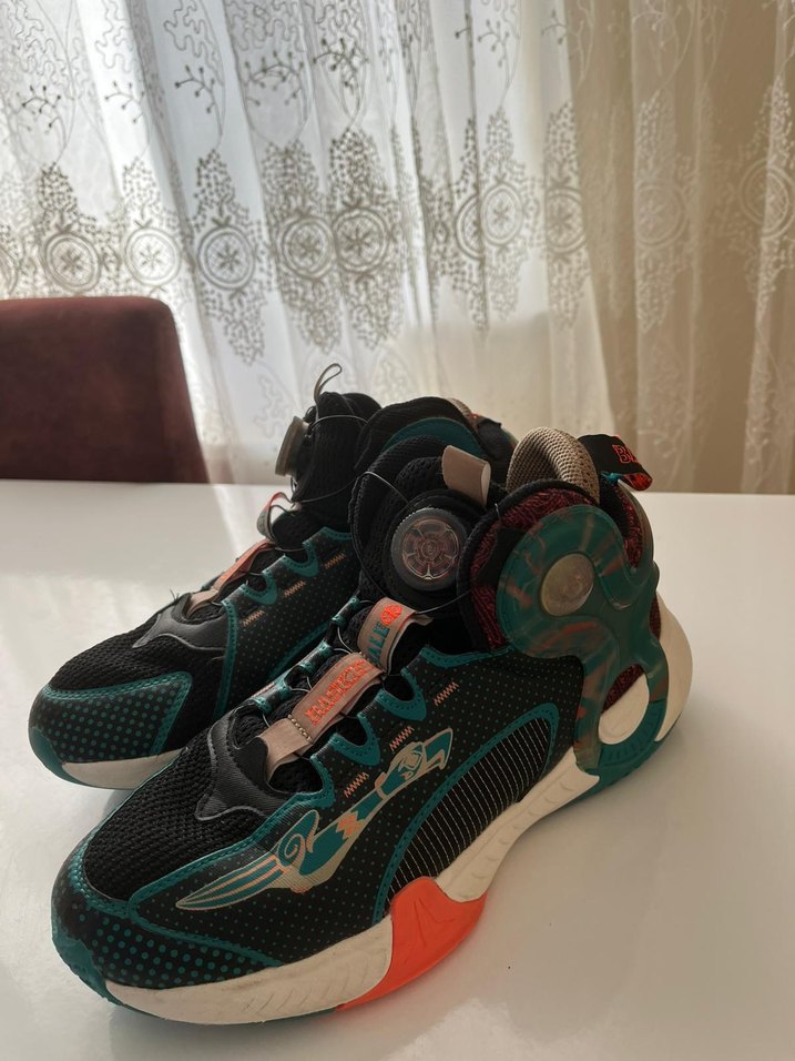 Turkuaz Renkli Basketbol Ayakkabısı Velcro - Görsel 4