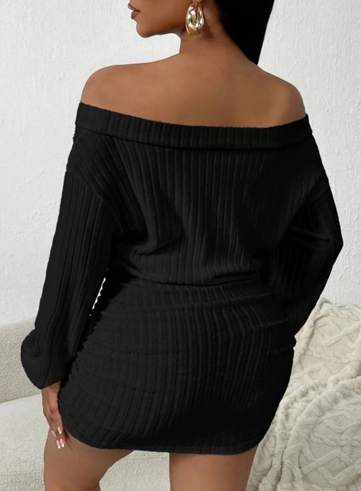 Kadın Siyah Piliseli Midi Elbise - Görsel 2