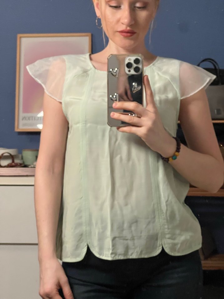 Yargıcı Su Yeşili Şeffaf Kadın Bluz - Görsel 2