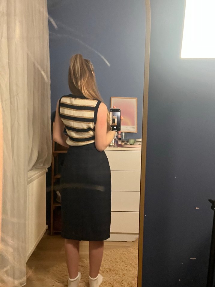 Yargıcı Fırfırlı Midi Kalem Etek - Görsel 2