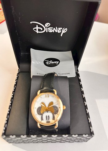 Walt Disney World Disney Minnie Mouse Siyah Deri Saat