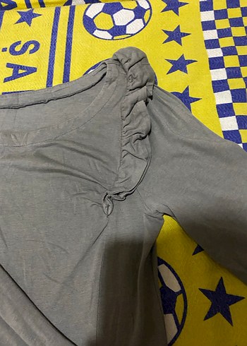 Gri Uzun Kollu Hamile Bluzu - Görsel 2