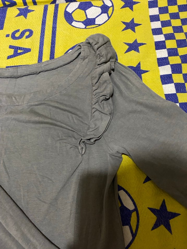 Gri Uzun Kollu Hamile Bluzu - Görsel 2