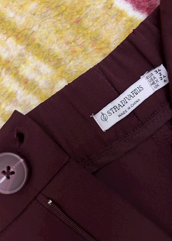 Kadın Bordo Midi Kumaş Pantolon - Görsel 6