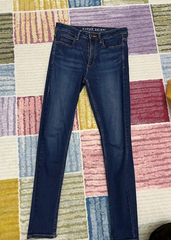 Marks & Spencer Kadın Parlak Lacivert Kemerli Dar Kesim Jean - Görsel 3