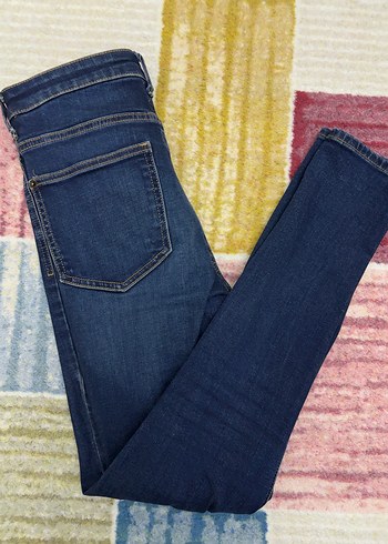 Marks & Spencer Kadın Parlak Lacivert Kemerli Dar Kesim Jean - Görsel 4