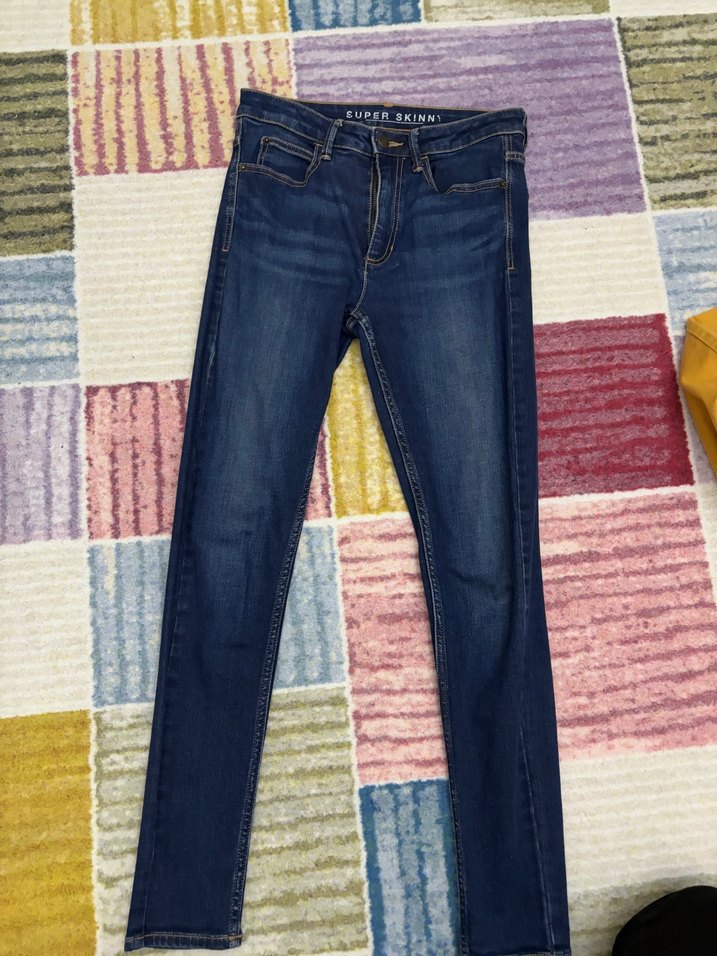 Marks & Spencer Kadın Parlak Lacivert Kemerli Dar Kesim Jean - Görsel 3