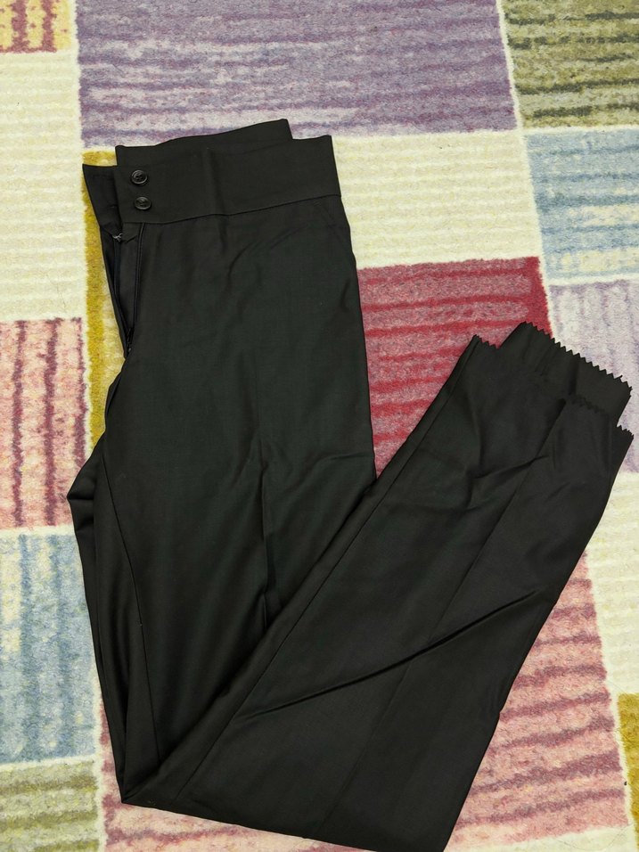 Düğmeli Kahverengi Kadın Kumaş Pantolon - Görsel 2