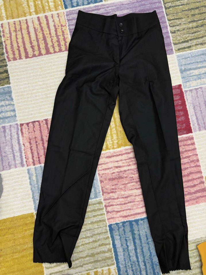 Düğmeli Kahverengi Kadın Kumaş Pantolon - Görsel 3