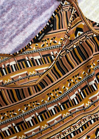 Bohem Desenli Kolsuz Mini Kadın Atlet - Görsel 2