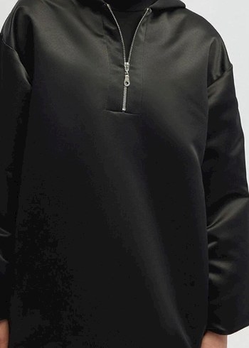 Touche marka Gri Fermuarlı Yüksek Yakalı Kadın Sweatshirt - Görsel 2