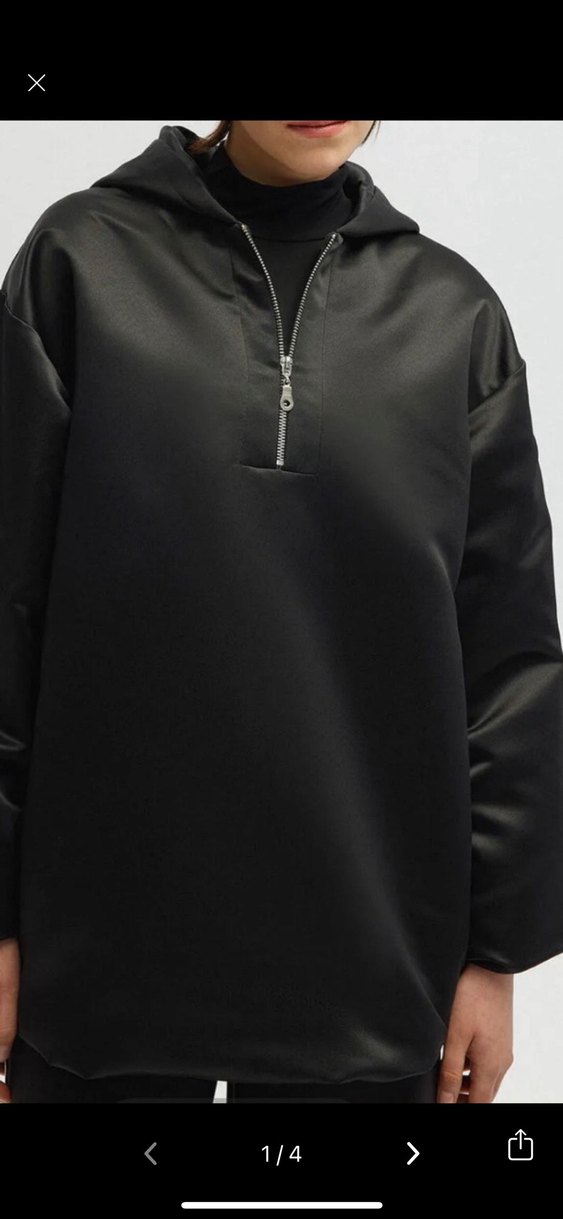 Touche marka Gri Fermuarlı Yüksek Yakalı Kadın Sweatshirt - Görsel 2