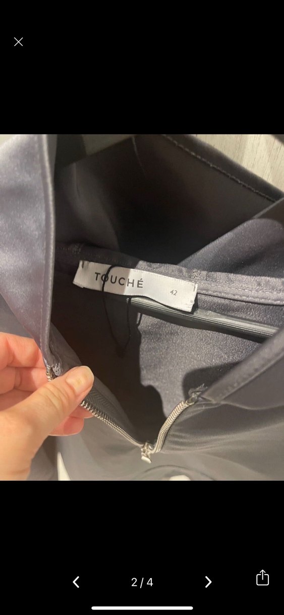 Touche marka Gri Fermuarlı Yüksek Yakalı Kadın Sweatshirt - Görsel 3