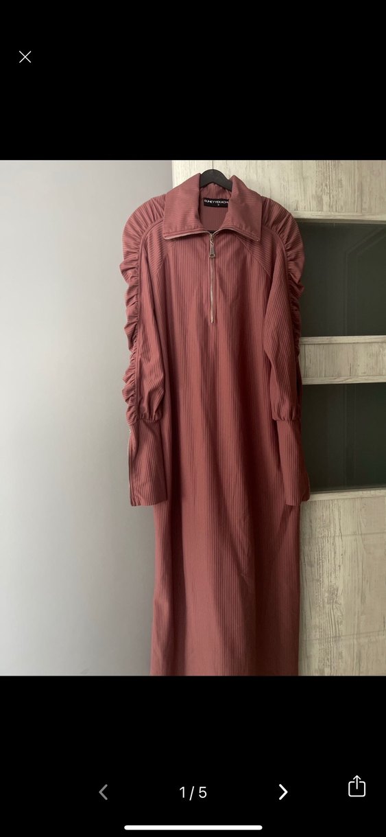 Uzun Kollu, Kemerli Bej Elbise sümeyye kaçmaz - Görsel 2