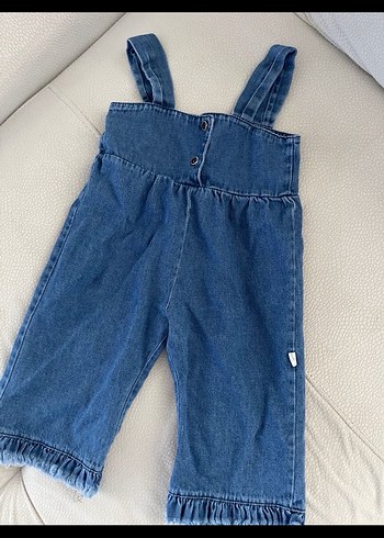 Kız Bebek Mavi Denim Fırfırlı Tulum - Görsel 2
