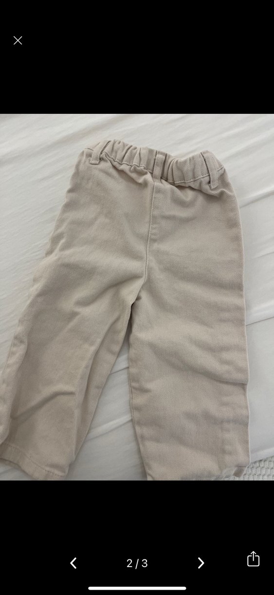 Nakışlı Düğmeli Kız Çocuk Bej Pantolon - Görsel 2