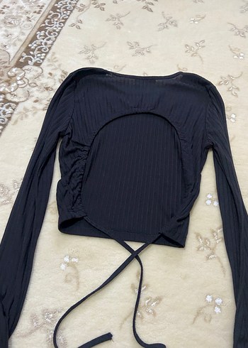 Siyah Pilili Uzun Kollu Kadın Bluz - Görsel 2