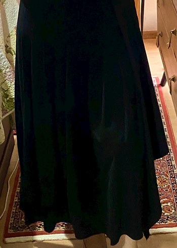 Lacivert Uzun Drapeli Kadın Etek - Görsel 2