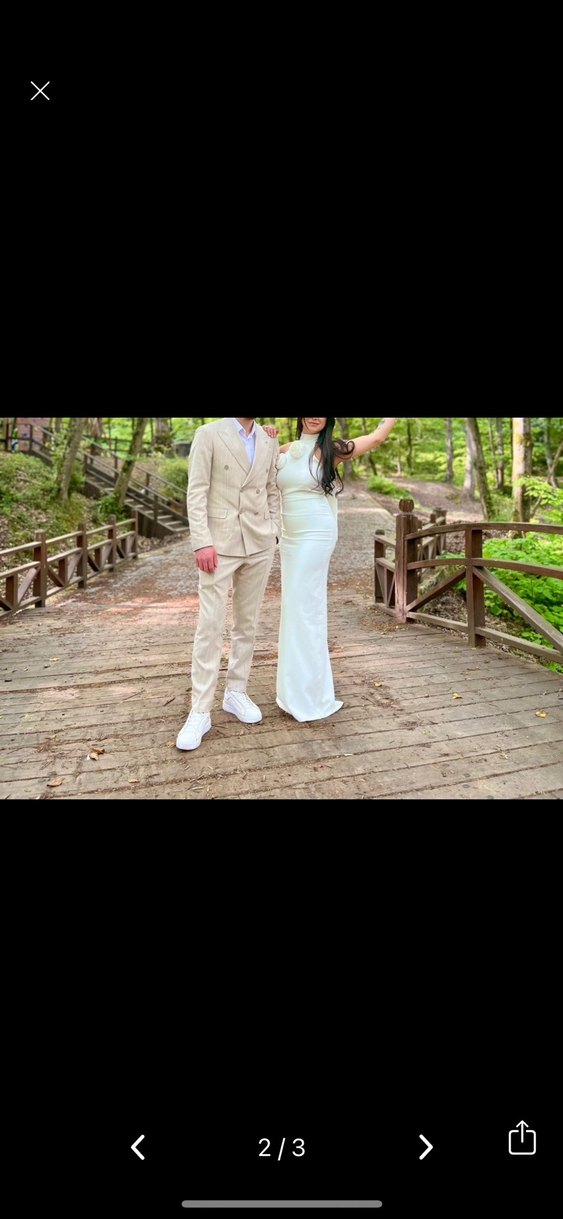 Beyaz Modern Klasik Straplez Gelinlik - Görsel 2