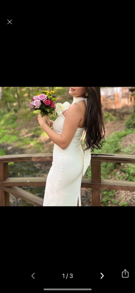 Beyaz Modern Klasik Straplez Gelinlik - Görsel 3