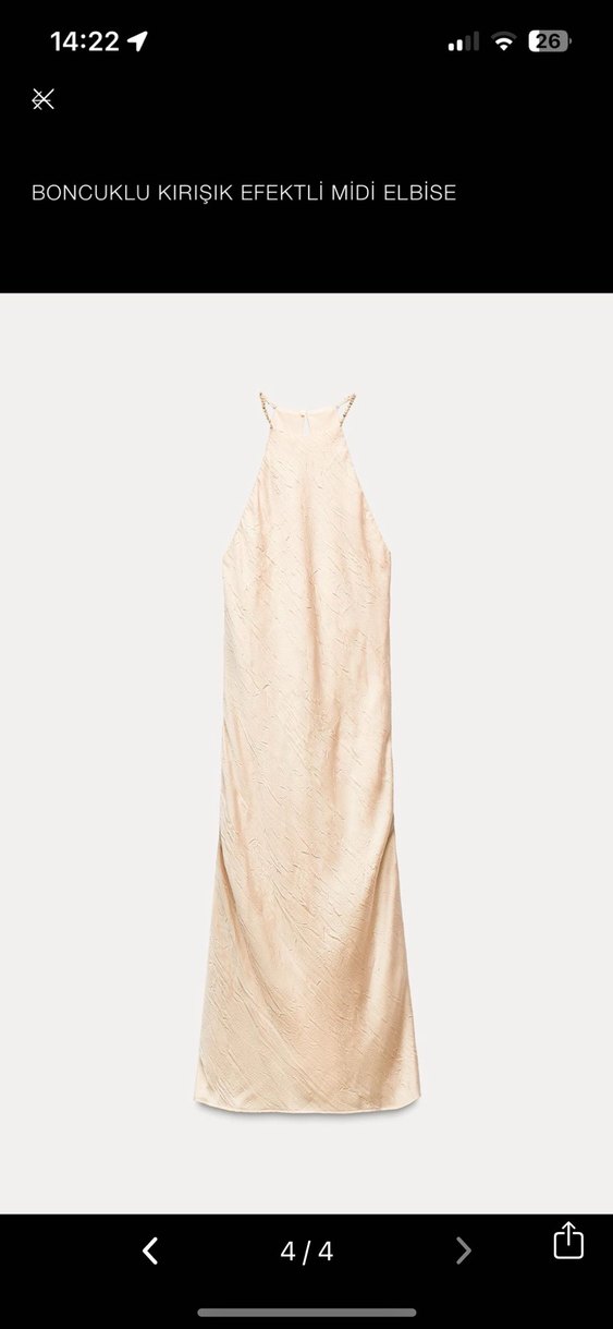 Beyaz Strappy Midi saten  Bohem Elbise - Görsel 2