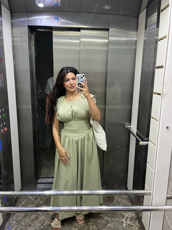 Bohem Stil Kadın Uzun Keten Elbise - Görsel 2