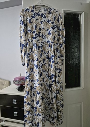 Bohem Uzun Kollu Çiçekli Uzun Elbise - Görsel 2