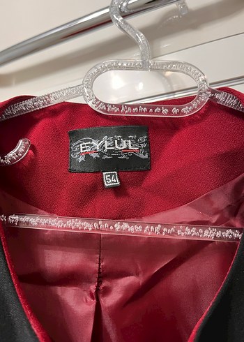 Bordo İşlemeli Midi Ceket - Görsel 4