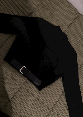 Siyah Kadın Uzun Kollu Basic sırt dekolteli - Görsel 2