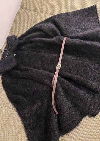 Kahverengi Kürklü Midi Kadın panco - Görsel 2