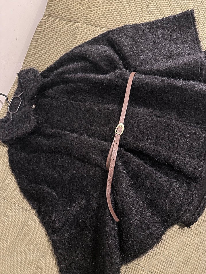 Kahverengi Kürklü Midi Kadın panco - Görsel 2