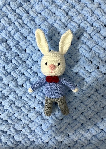 Mavi amigurumi tavşan - Görsel 2