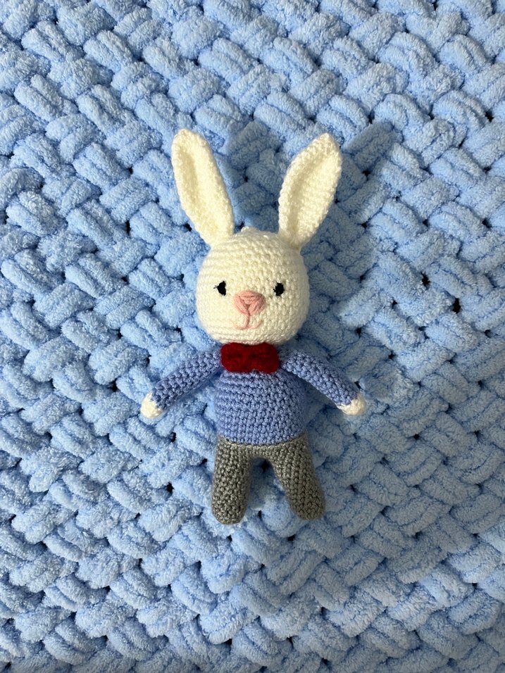 Mavi amigurumi tavşan  - Görsel 2