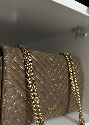Bej Zincir Detaylı Kadın Çanta - Görsel 3
