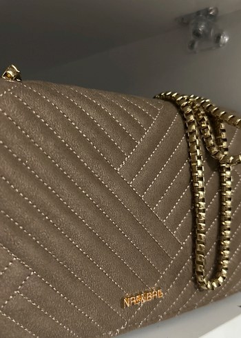 Bej Zincir Detaylı Kadın Çanta - Görsel 2