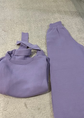 Mor Kadın triko alt üst takım - Görsel 2