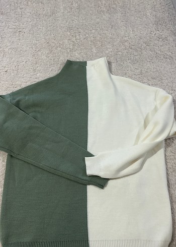 Yeşil-Beyaz uzun Kollu Boğazlı Triko takım - Görsel 2