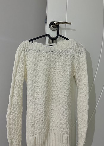 Beyaz Triko Kadın Uzun Kollu Kazak - Görsel 2