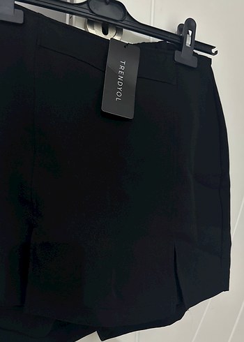 Kadın Siyah Mini şort etek - Görsel 2