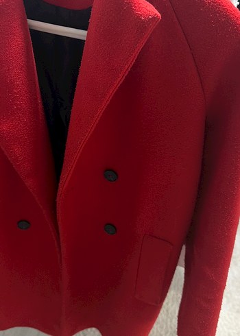 Koton Kırmızı Çift Düğmeli Kaban - Görsel 3